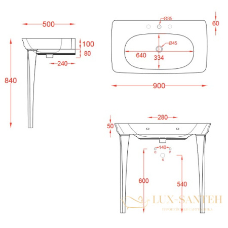 раковина artceram civitas cil002 03 00 900х500 мм, черный