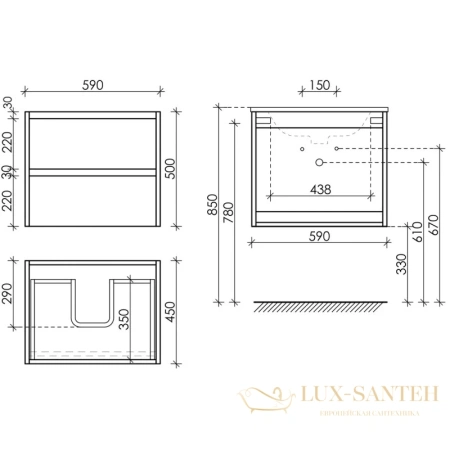 тумба sancos libra lb60w 59 см, белый глянец