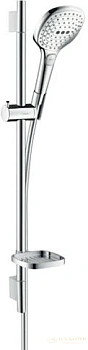 душевой гарнитур hansgrohe raindance select 120 3jet 26620000 со штангой 65 см и мыльницей, хром