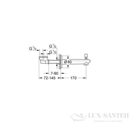 излив grohe eurodisc cosmopolitan 13279002 для ванны, хром