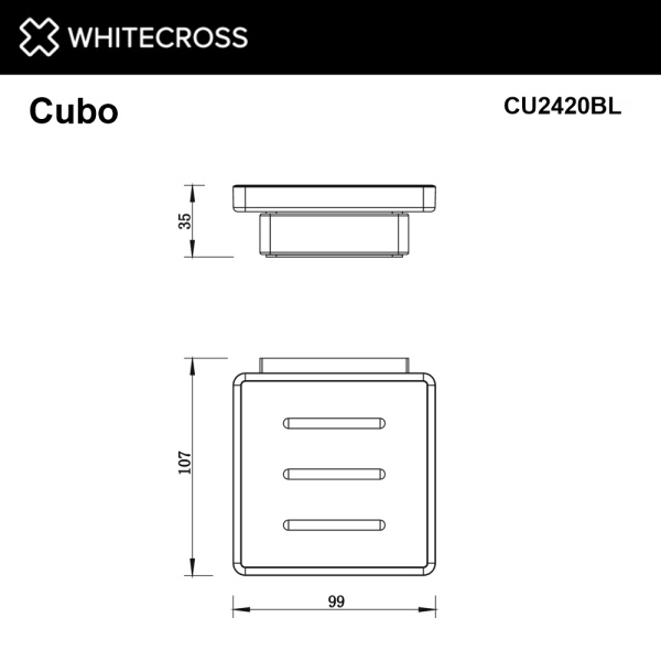 мыльница подвесная whitecross cubo cu2420bl, черный мат