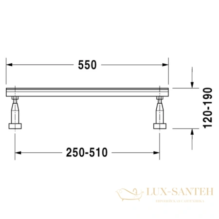 ножки duravit  для ванн и душевых поддонов с боковой длиной> 1000 мм, 790100000000000