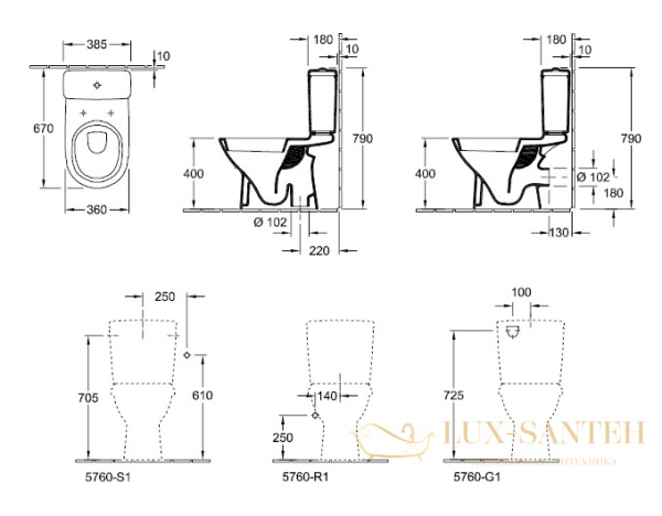 чаша напольного унитаза villeroy & boch o.novo 5661 10 01, белый