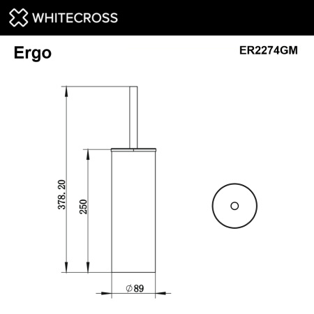 ершик напольный whitecross ergo er2274gm, оружейная сталь