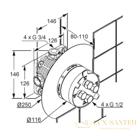 монтажный блок смесителя kludi flexx.boxx,88011 