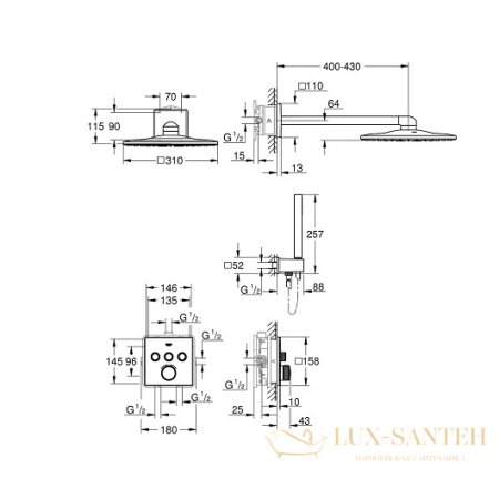 душевая система grohe grohtherm smartcontrol 34706000, хром