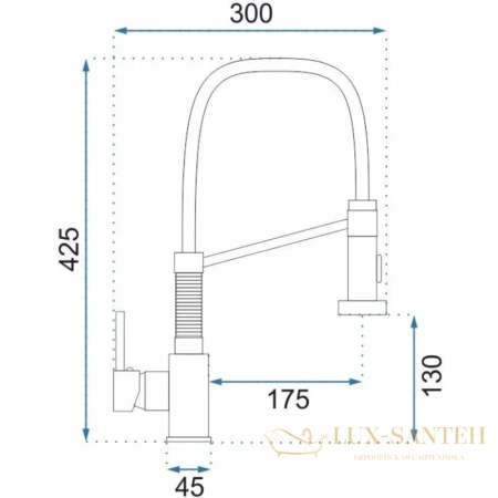 смеситель rea spring rea-b4806 для кухни, нержавеющая сталь