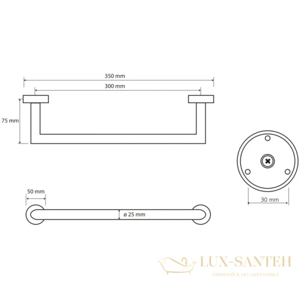 поручень 35 см bemeta brilo 161307611, золотой