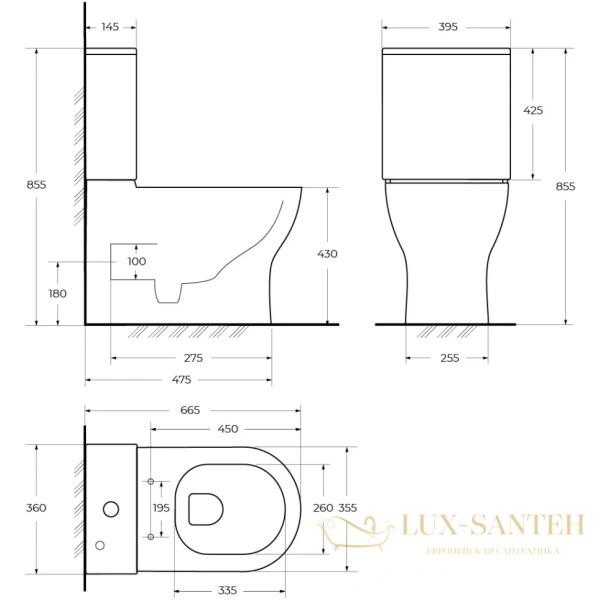 чаша напольного безободкового унитаза belbagno sfera-r bb2141cp-tor, белый