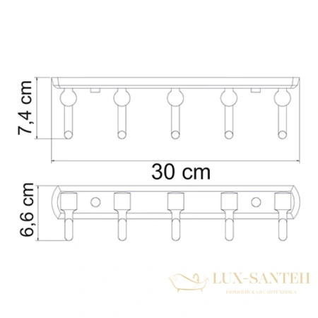 планка с крючками wasserkraft oder k-3075, хром