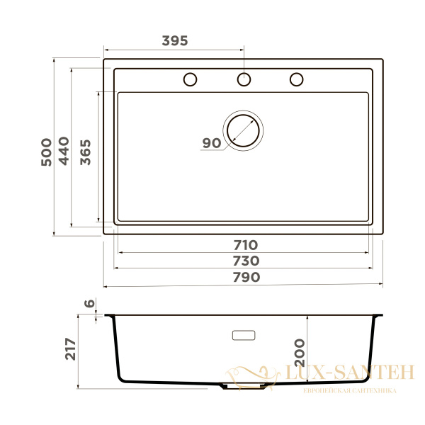 кухонная мойка omoikiri sintesi 79-wh 4997136 artceramic, белый