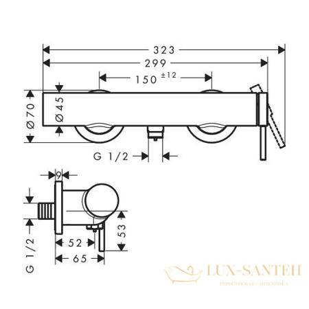 смеситель для душа hansgrohe tecturis s 73622000, хром