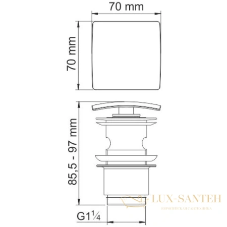 донный клапан wasserkraft push-up a105, хром