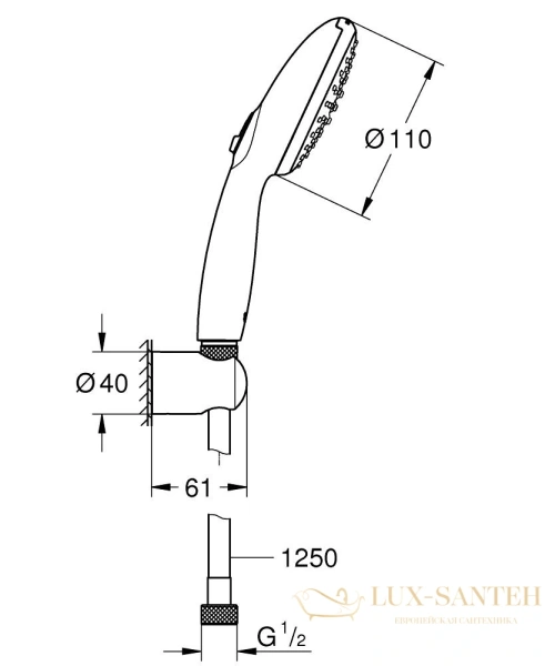 душевой набор grohe tempesta 110 2jet 27799003, хром