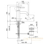 смеситель для раковины fantini nostromo, 50 02 e804f, с донным клапаном, излив 115мм, хром