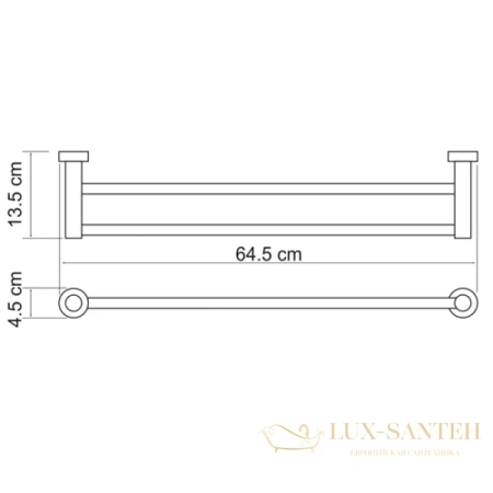 полотенцедержатель wasserkraft donau k-9440 64,5 см, хром