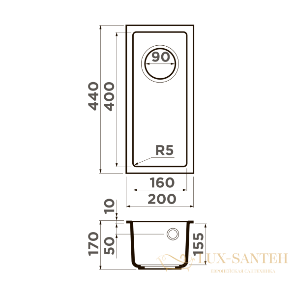 кухонная мойка omoikiri bosen 20-u-gr tetogranit х leningrad grey, 4993537