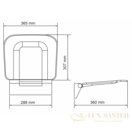 сиденье для душа wasserkraft ss403, белый/серый