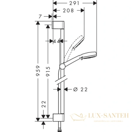 душевой гарнитур hansgrohe crometta 100 vario uni 26657400 белый/хром