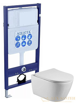 комплект set aquatek бетта унитаз aquatek бетта aq1253w-00 +тонкое сиденье soft-close+ инсталляция aquatek standard ins-0000012