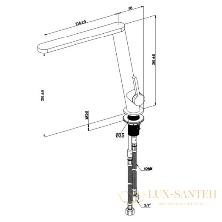 смеситель для кухни villeroy & boch finera slope 927600lc для кухни, stainless steel