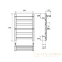 полотенцесушитель 500x600 водяной point артемида pn14156p п4 c двумя полками, хром