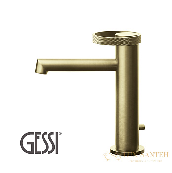 смеситель gessi anello 63301 727 для раковины, brushed brass pvd