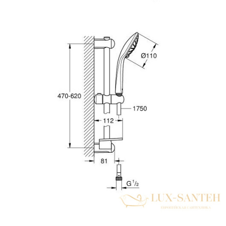 душевой гарнитур grohe euphoria 110 massage 27231001, хром