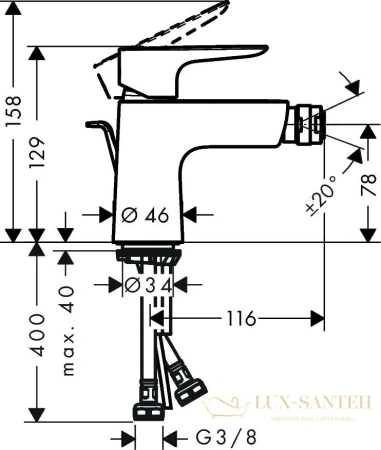 смеситель для биде hansgrohe talis e 71720700 белый матовый