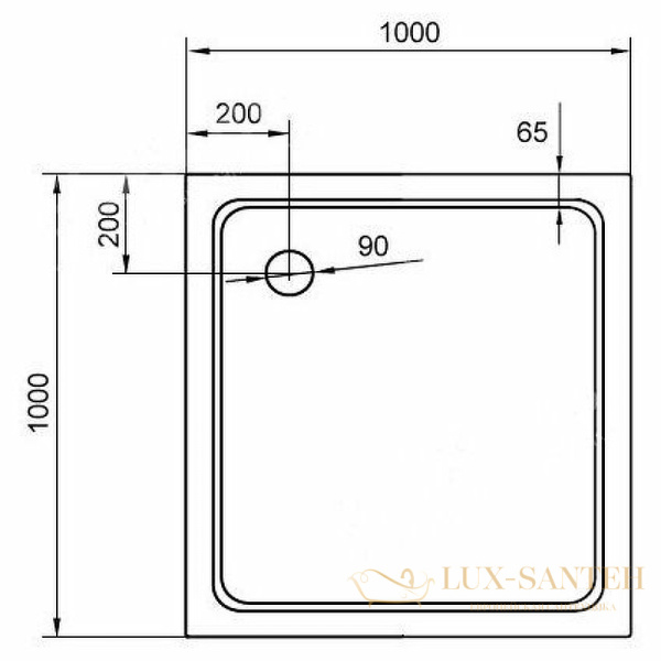 душевой поддон cezares tray smc tray-m-a-100-35-w из стеклокомпозита 100x100, белый