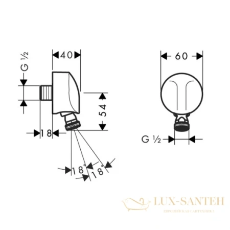 шланговое подсоединение hansgrohe fixfit e 27505000 хром