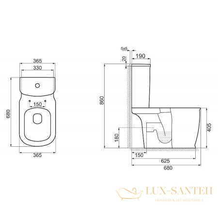 унитаз компакт belbagno prado bb10150cp/bb10150sc без бачка с сиденьем микролифт, белый