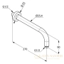 кронштейн kludi a-qa 665130500 для верхнего душа 270 мм, хром