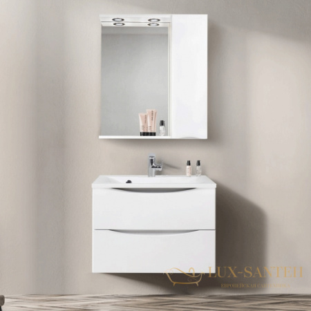 зеркальный шкаф belbagno marino marino-spc-700/750-1a-bl-p-r 70 см с подсветкой, bianco lucido