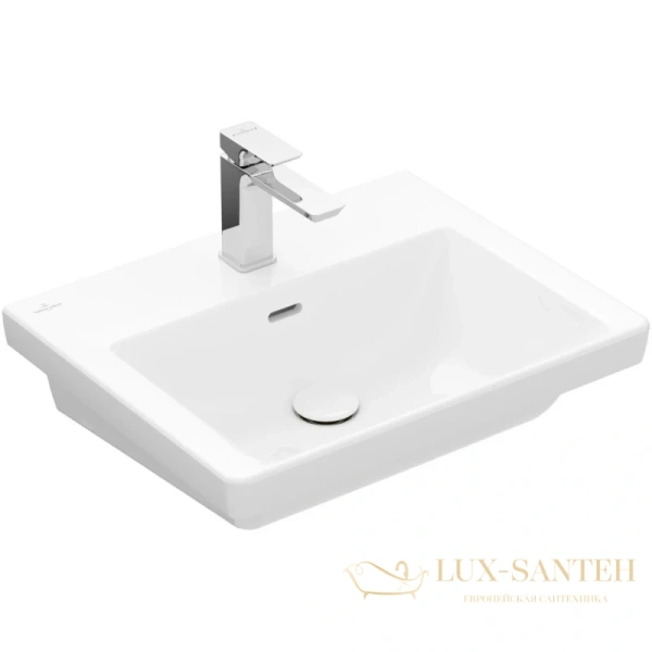 раковина villeroy & boch subway 3.0 4a705501 55х44 см, альпийский белый