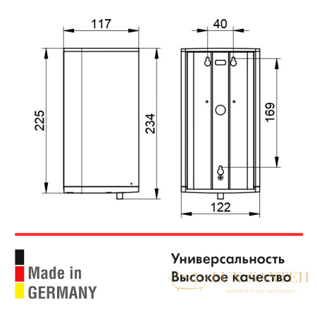 дозатор пены keuco plan, работает от батареек, хром 14956010437