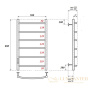 полотенцесушитель 500x800 электрический point афина pn04758 п6 диммер слева, хром