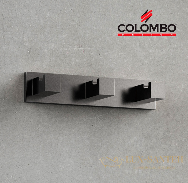 крючок тройной colombo design look lc37.gm, графит шлифованный