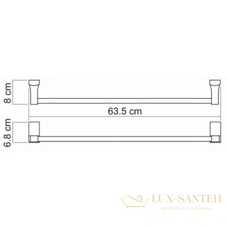 полотенцедержатель wasserkraft exter k-5230 63,5 см, светлая бронза