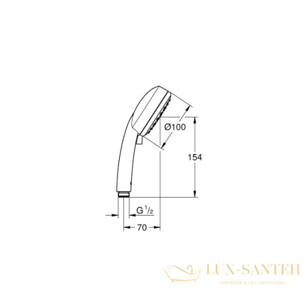 ручной душ grohe new tempesta cosmopolitan 100 27571002, белый