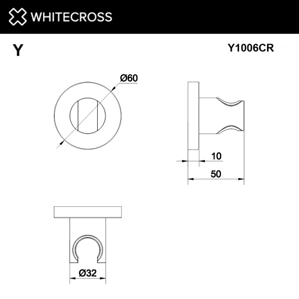 кронштейн точечный whitecross y1006cr, хром