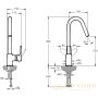 смеситель vitra root round a4274234exp для кухни, никель матовый