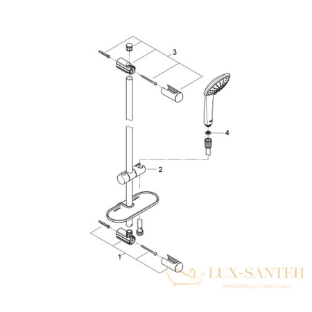 душевой гарнитур grohe euphoria 110 massage 27231001, хром