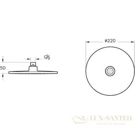 душевой комплект vitra solid s a49287exp 220 мм, хром