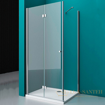 душевой уголок belbagno albano albano-ash-1-90/80-c-cr 90х80 см профиль хром, стекло прозрачное 