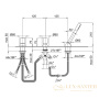 смеситель на борт ванны fantini nostromo, 50 02 1667, 2 источника, 3 отверстия, с ручным душем, без излива, хром