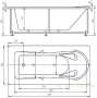 акриловая ванна aquatek леда 170х80 (без гидромассажа, без фронтального экрана)