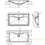 раковина belbagno bb800/455-lv-art-alr-nero 80 см, черный матовый