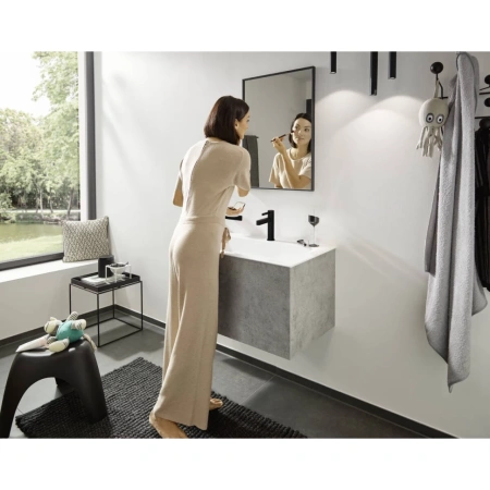 смеситель для раковины hansgrohe finoris coolstart 76024670, матовый черный