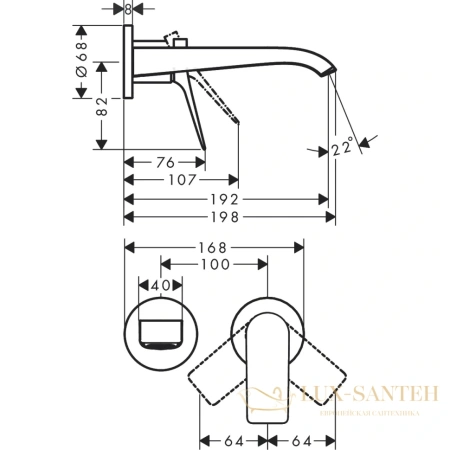 смеситель для раковины hansgrohe vivenis 75050670, матовый черный